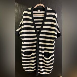 Cabi style 5289 Whistle black white stripe cardigan